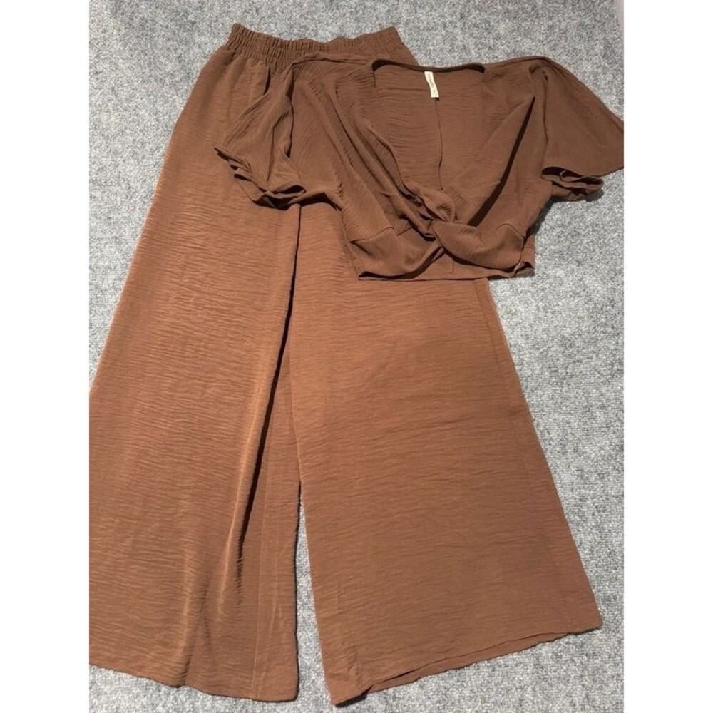 Zenana Chocolate Brown 2 Piece Set Medium
